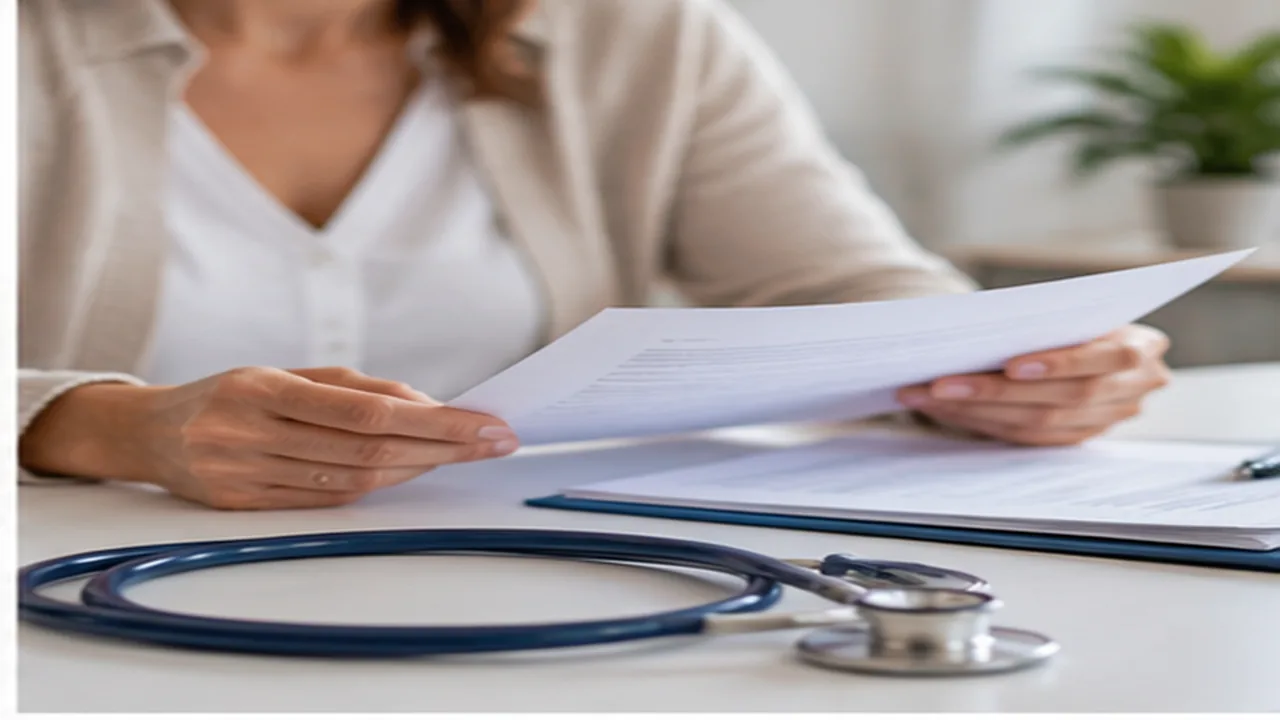 Documents de santé posés sur un bureau