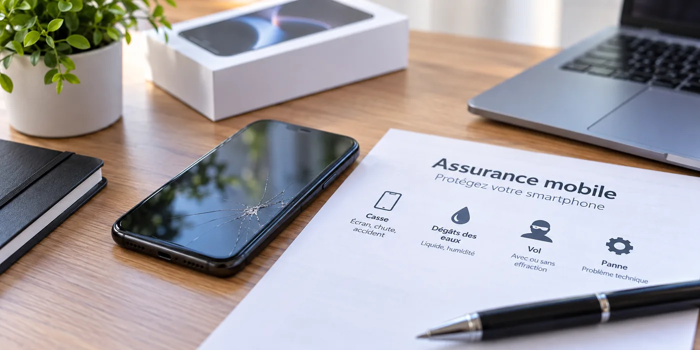 Smartphone endommagé et document d’assurance mobile