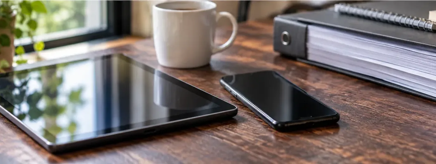 Smartphone et documents d’assurance mobile sur un bureau