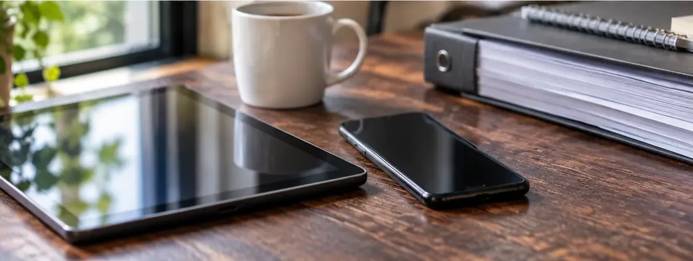 Smartphone et documents d’assurance préparés sur un bureau