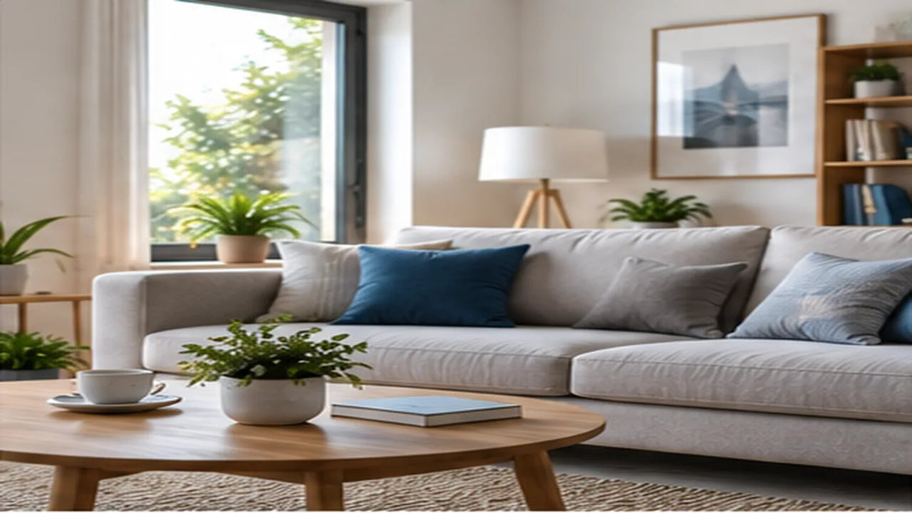 Salon lumineux dans un logement