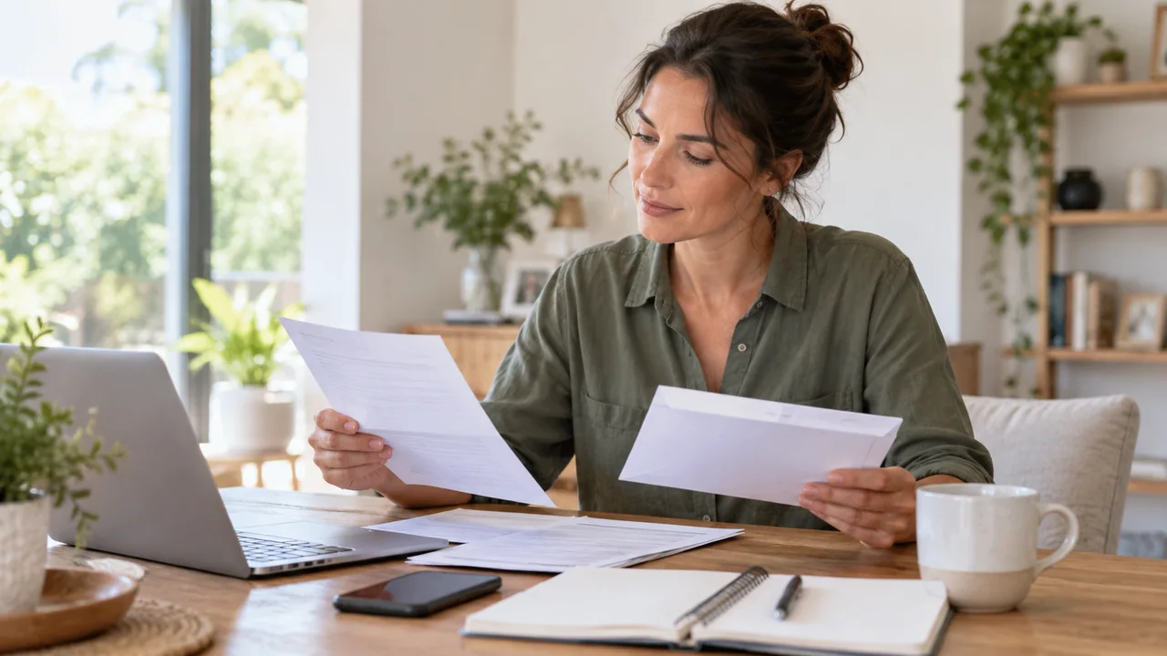 Personne consultant des documents administratifs à domicile