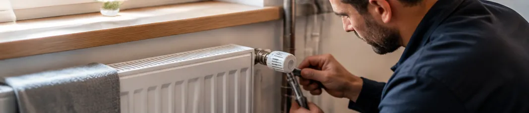 Réglage d’un radiateur au cours de la maintenance d’un logement