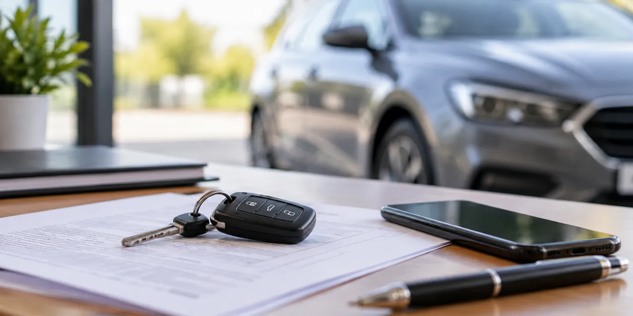 Clés de voiture posées sur un contrat d’assurance auto